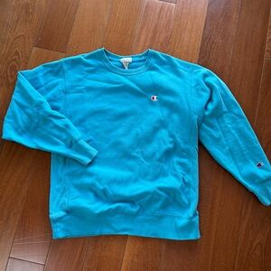 Champion Men's Teal Crewneck Sweater